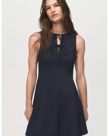 Rochie mini cu prindere frontala, Albastru ultramarin