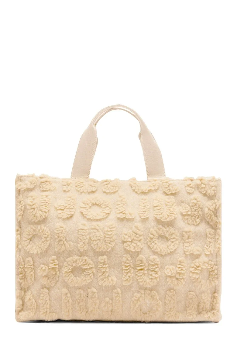 Geanta shopper din amestec de lana, Bej