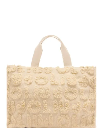 Geanta shopper din amestec de lana, Bej