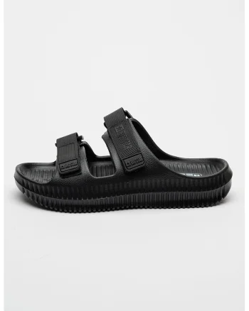 Papuci cu logo si velcro, Negru