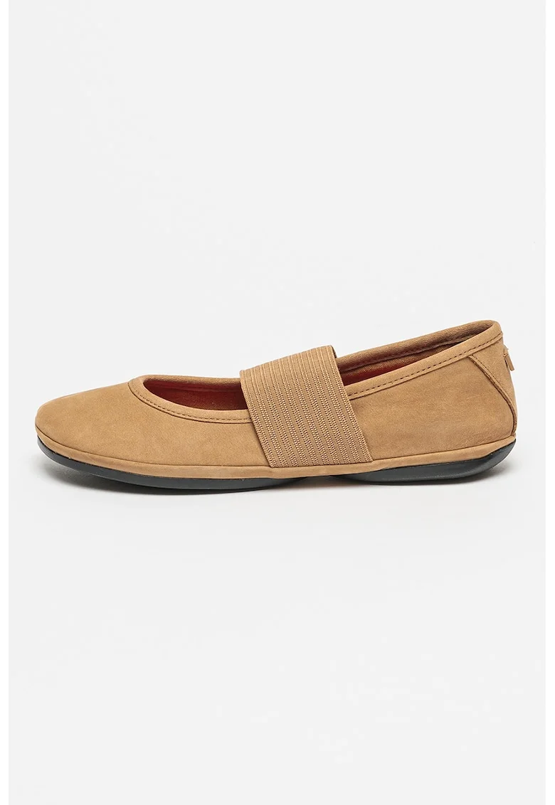 Balerini Mary Jane de piele, Maro camel