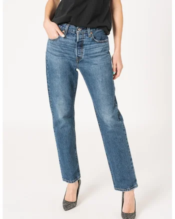 Blugi crop cu croiala dreapta 501®, Albastru inchis