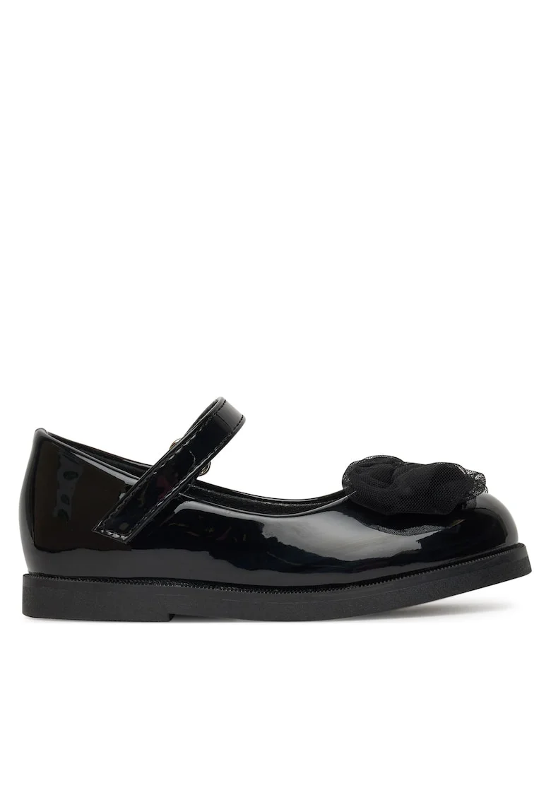 Balerini copii,  negru, material sintetic, inchidere velcro