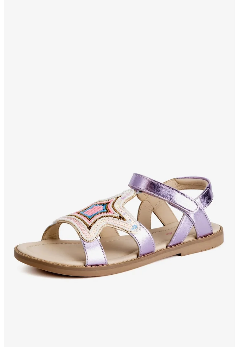 Sandale dama  model 7540-6A, piele naturala, violet,