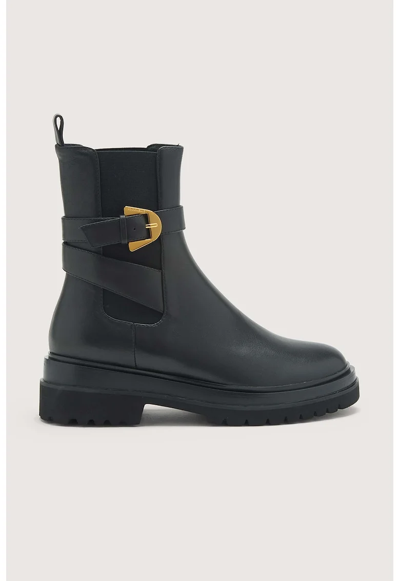 Ghete Chelsea de piele, Negru