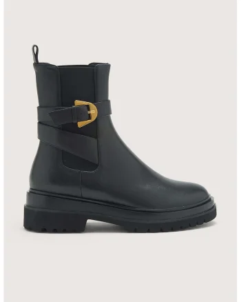 Ghete Chelsea de piele, Negru