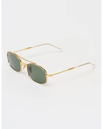 Ochelari de soare ovali cu rama metalica si model unisex, Auriu antichizat