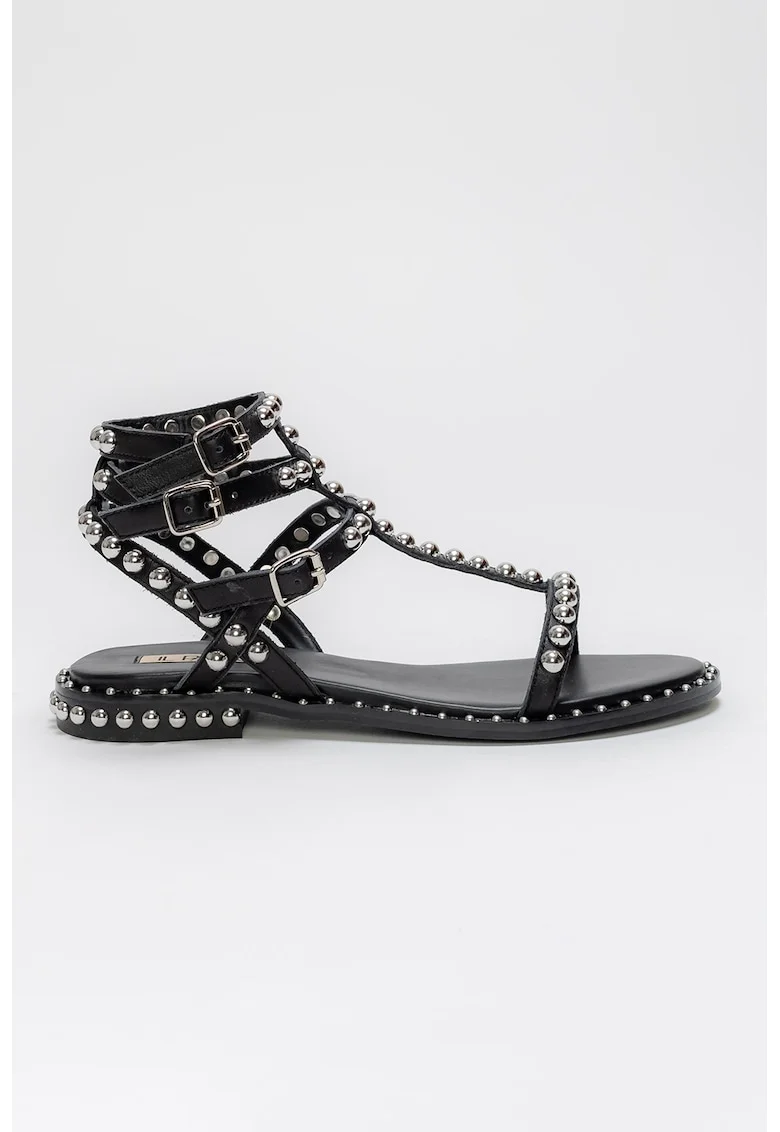 Sandale tip gladiator din piele cu tinte Dimple