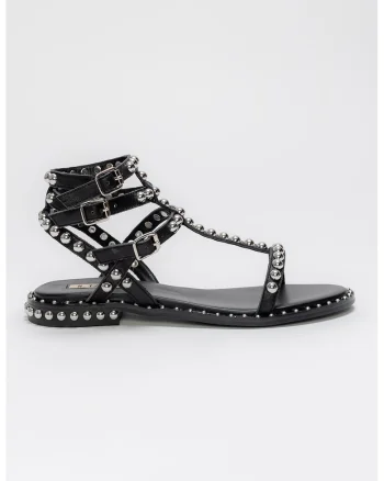 Sandale tip gladiator din piele cu tinte Dimple
