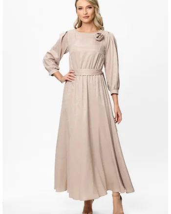 Rochie cu maneci lungi Chiara, Bej deschis