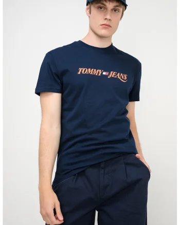 Tricou regular-fit cu imprimeu logo, Portocaliu/Bleumarin