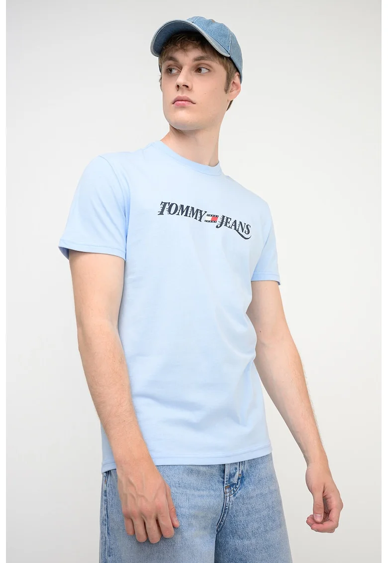 Tricou regular-fit cu imprimeu logo, Albastru lavanda