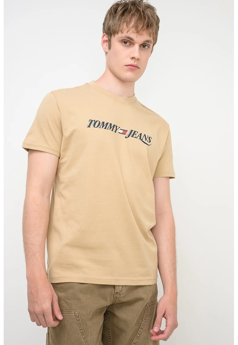 Tricou regular-fit cu imprimeu logo, Bej