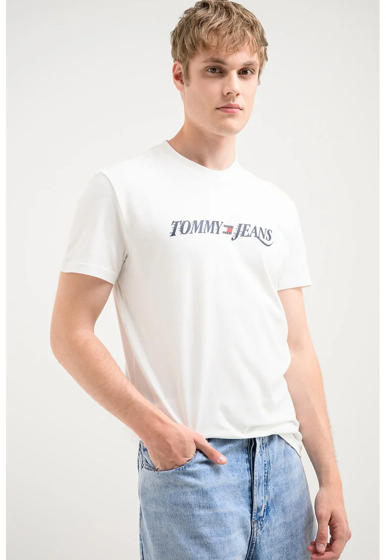 Tricou regular-fit cu imprimeu logo, Alb