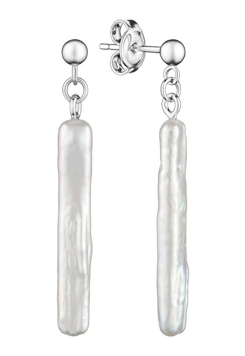 Cercei argint cu perle naturale - Baguette