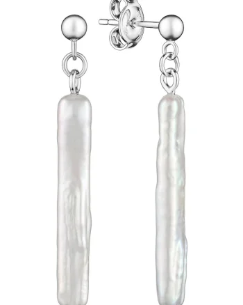 Cercei argint cu perle naturale - Baguette