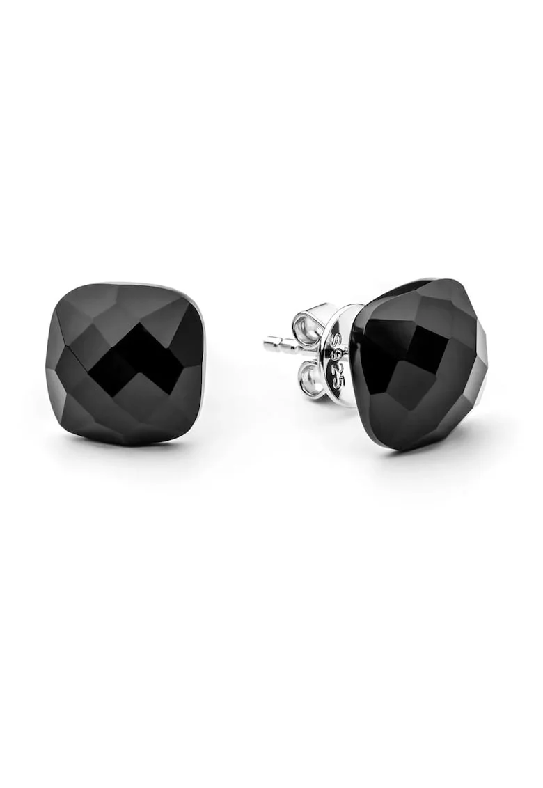 Cercei argint stud cu onix - Mezzanotte