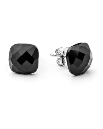 Cercei argint stud cu onix - Mezzanotte