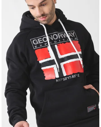 Hanorac regular fit cu logo, Rosu/Alb/Negru