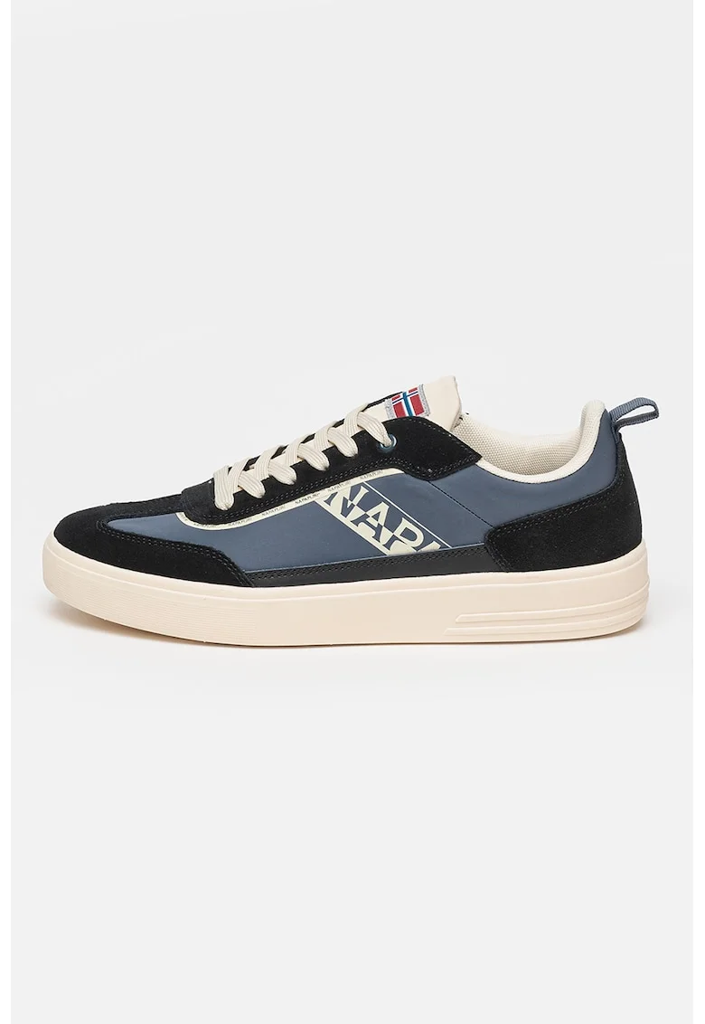 Pantofi sport de piele intoarsa si material textil Bark, Bleumarin