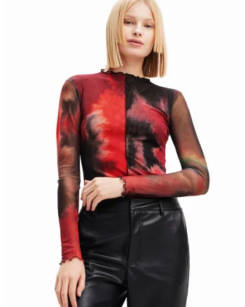 Bluza slim fit cu model