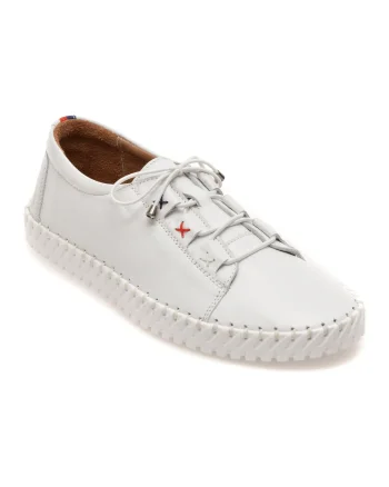 Pantofi GRYXX albi, EV2950, din piele naturala