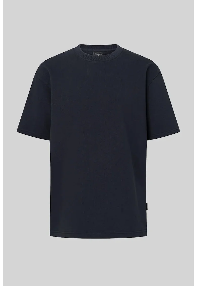 Tricou oversize cu guler rotund 30047780, Albastru inchis