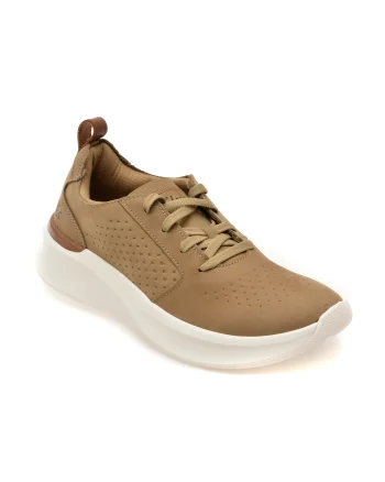 Pantofi sport CLARKS bej, SOLESTY, din nabuc