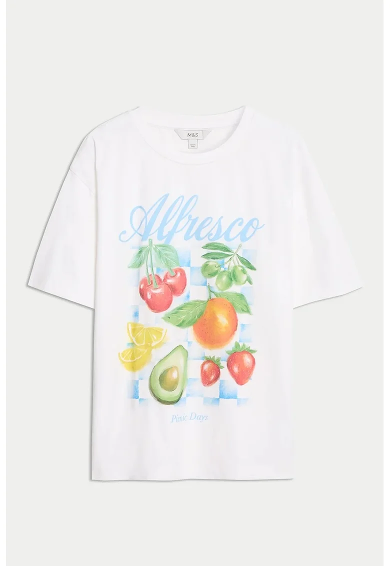 Tricou lejer cu imprimeu, Rosu/Verde/Galben