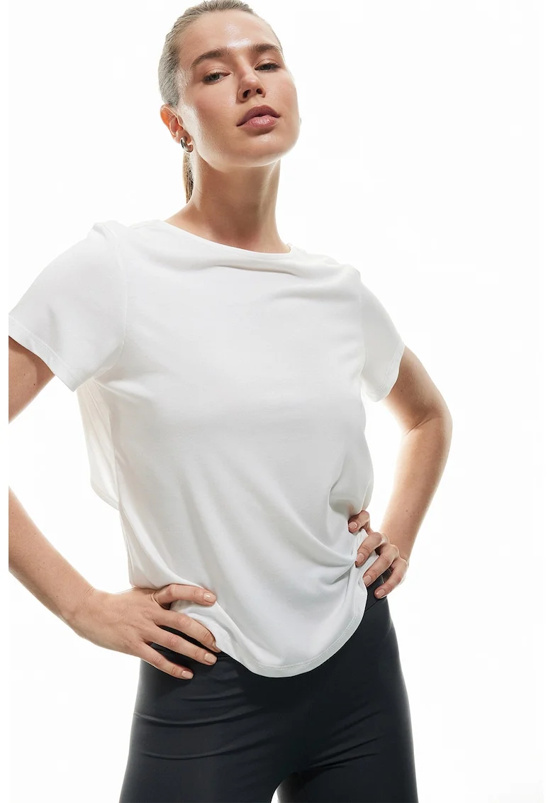 Tricou din amestec de modal cu decupaj pe partea din spate, Alb