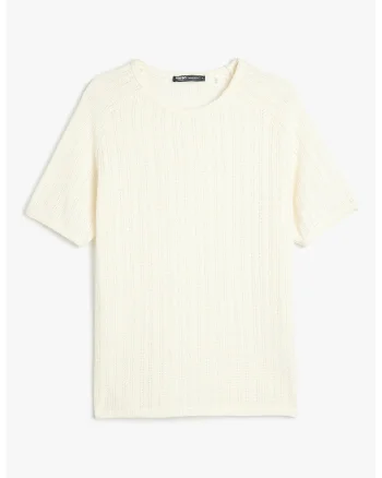 Tricou tricotat fin, Crem