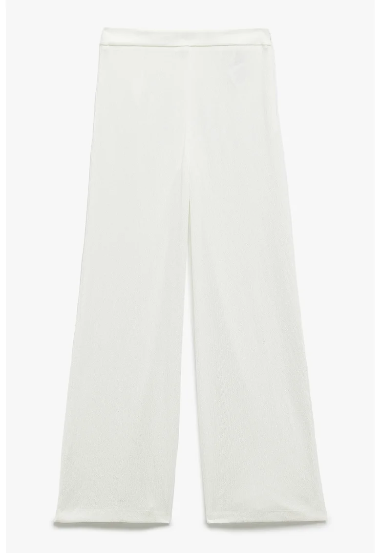 Pantaloni cu croiala ampla, Alb murdar
