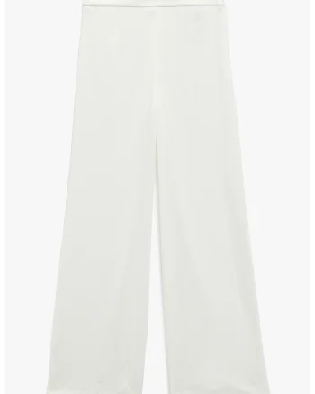 Pantaloni cu croiala ampla, Alb murdar