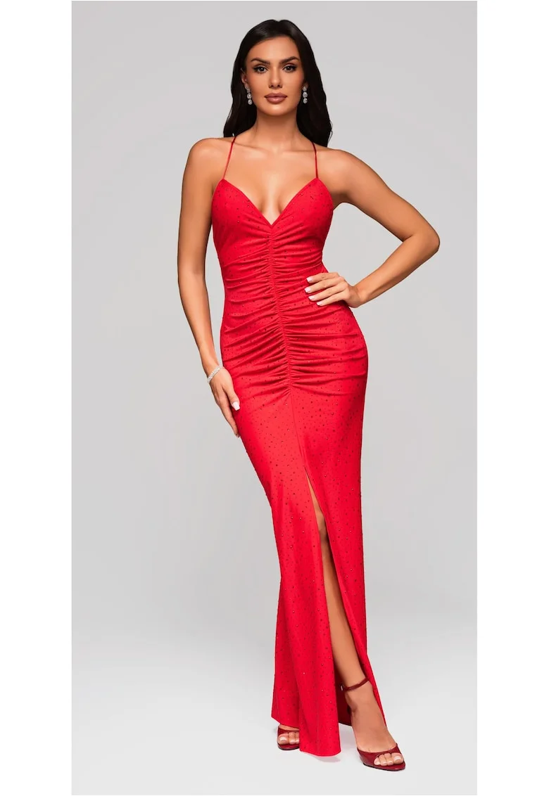 Rochie de seara Maxi LARICA LA-OM-DLR200, Nude, XL, Rosu