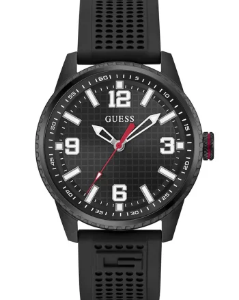 Ceas quartz cu o curea de silicon, Negru
