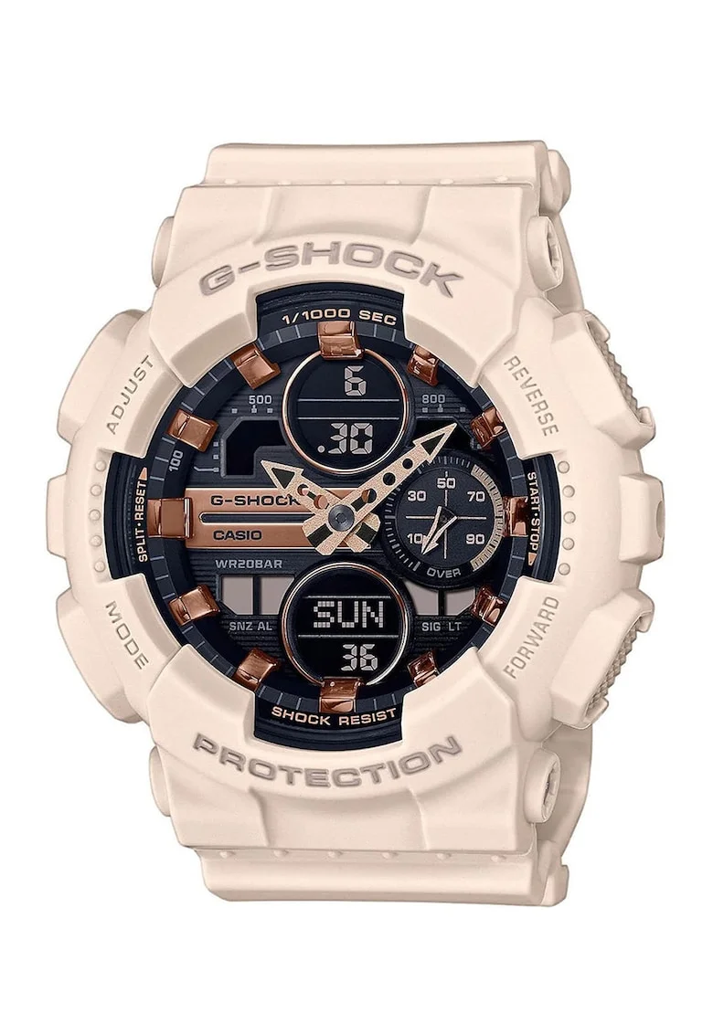 Ceas cu functii multiple si curea din rasina G-Shock, Maro nisip
