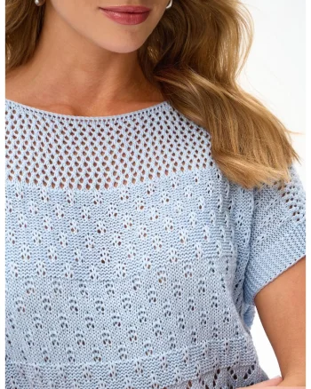 Tricou tricotat cu decolteu barcuta Lola