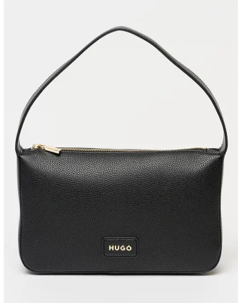 Geanta hobo cu logo metalic Orin, Negru