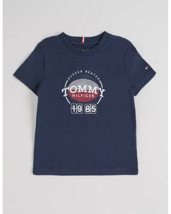 Tricou de bumbac organic cu imprimeu logo, Bleumarin