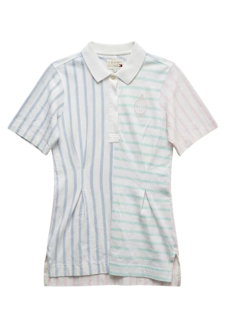 Tricou polo cu imprimeu cu dungi,