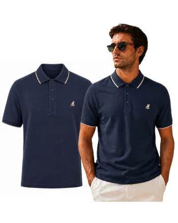 Tricou uni cu detalii contrastante
