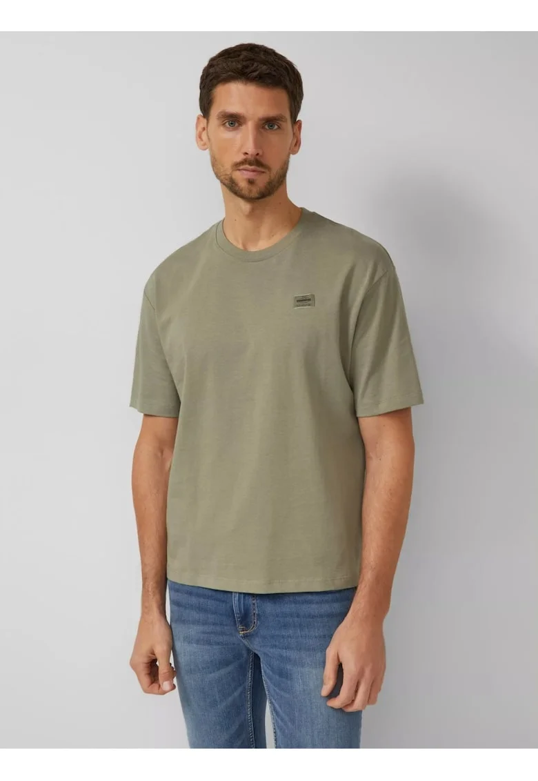 Tricou barbati, din jerseu gros de bumbac, Modern fit, Verde masliniu