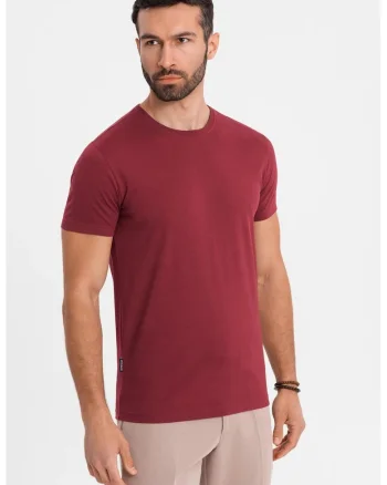 Tricou uni cu decolteu la baza gatului, Visiniu