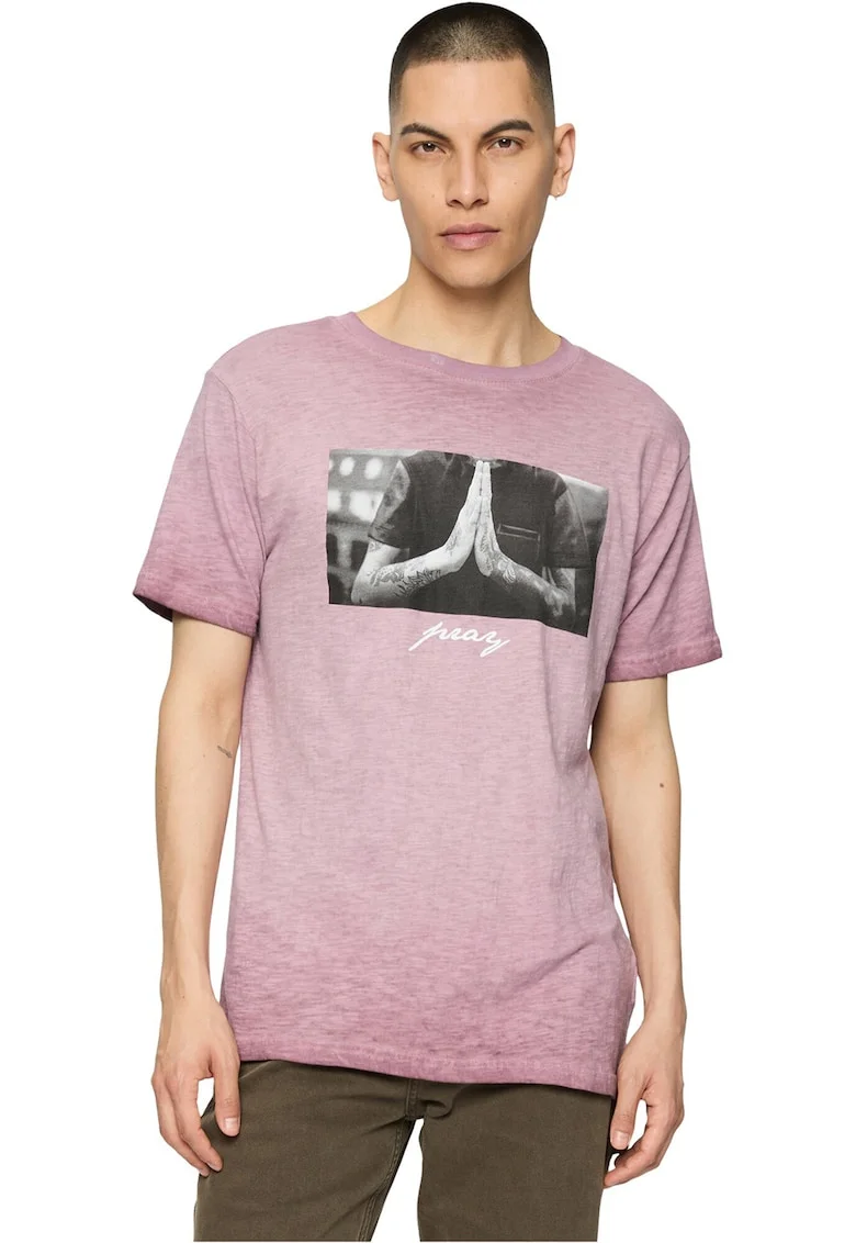 Tricou de bumbac cu imprimeu foto, Roz fandango