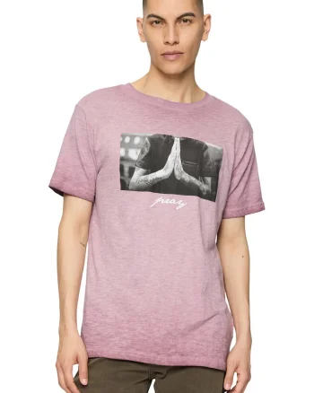 Tricou de bumbac cu imprimeu foto, Roz fandango