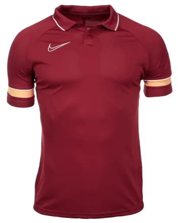 Tricou polo DF Academy 21,  Poliester, Rosu/Alb,
