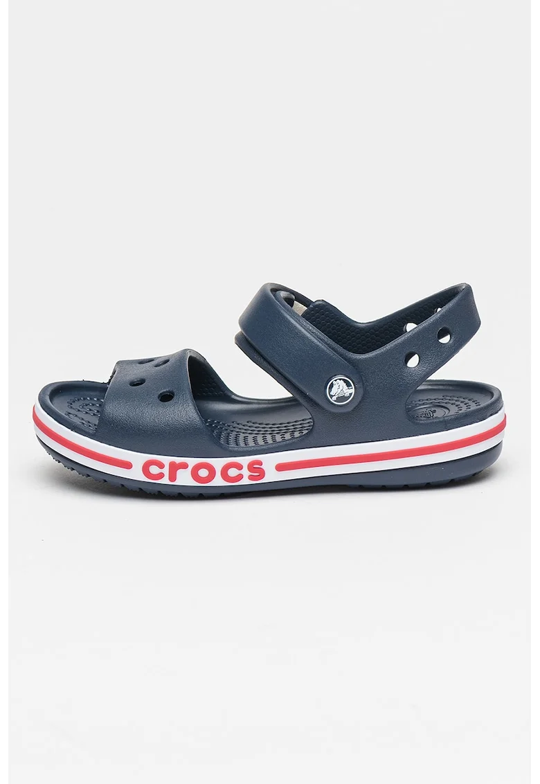 Sandale cu velcro si logo, Bleumarin