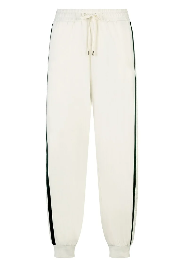 Pantaloni de trening cu dungi laterale, Alb