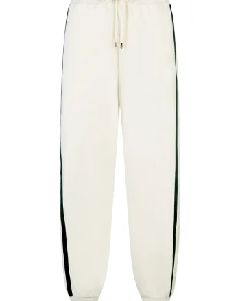 Pantaloni de trening cu dungi laterale, Alb