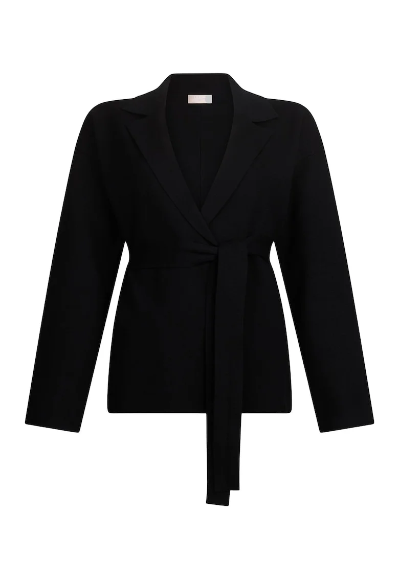 Cardigan cu revere decupate, Negru